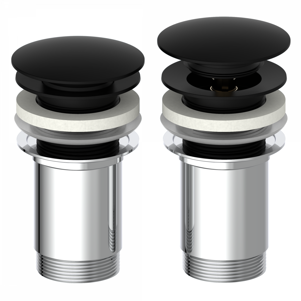 Ablaufventil ohne Überlauf E4, Schwarz