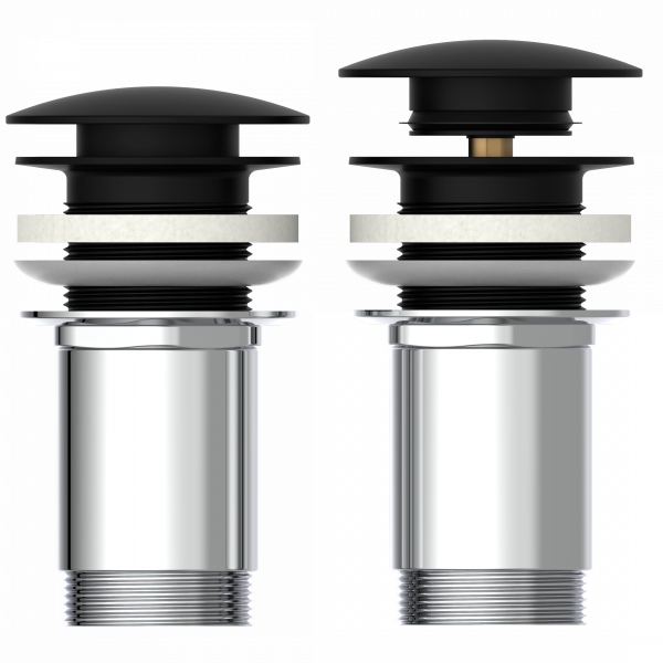 Ablaufventil ohne &Uuml;berlauf E4, Schwarz