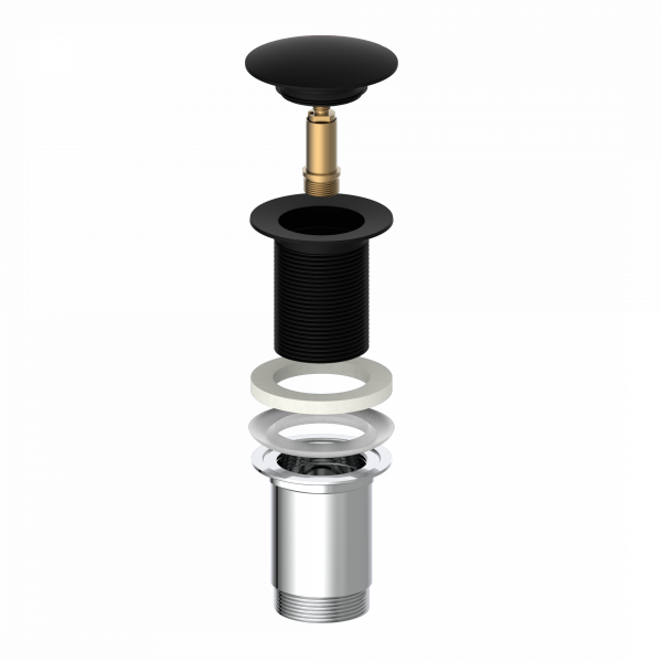 Ablaufventil ohne &Uuml;berlauf E4, Schwarz