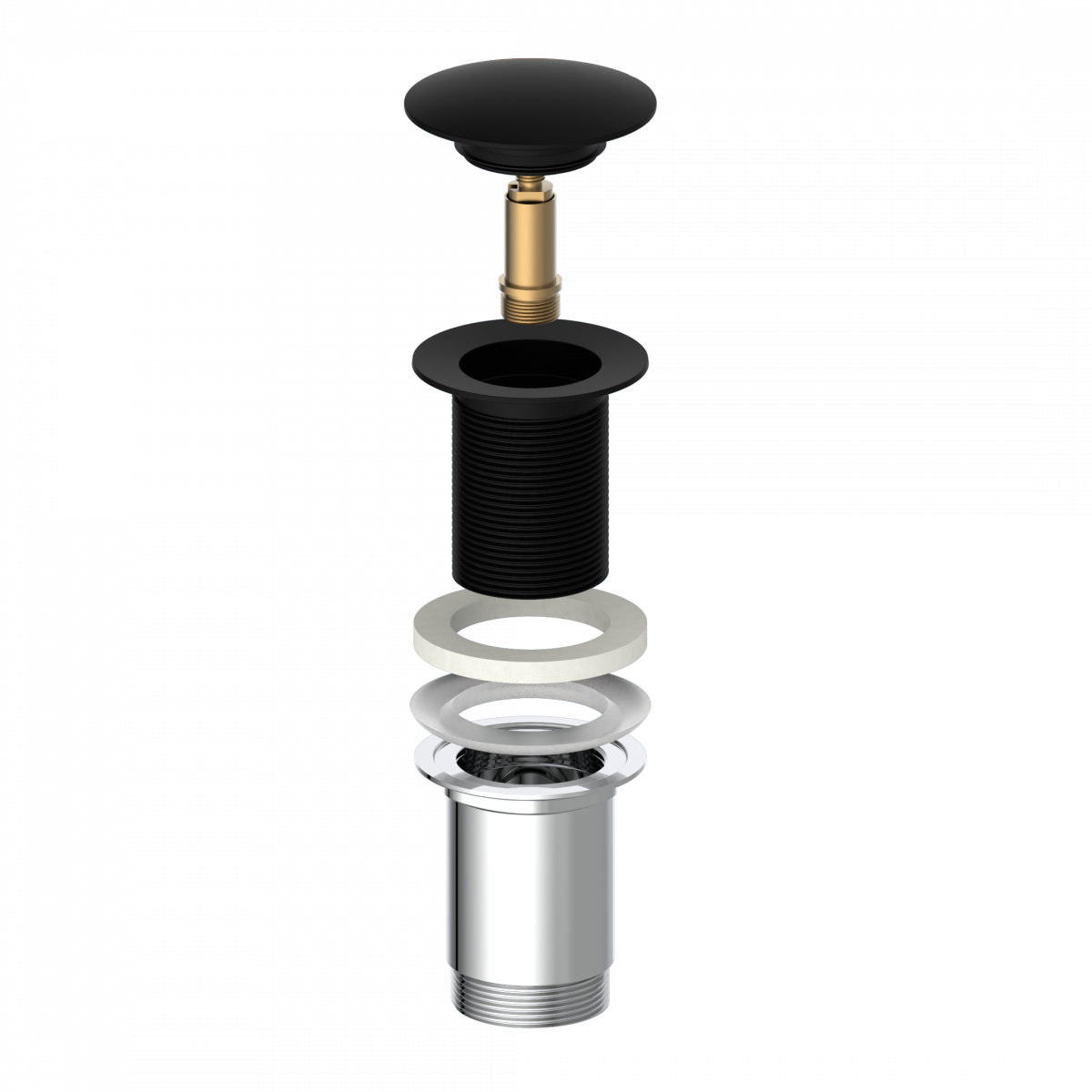 Ablaufventil ohne Überlauf E4, Schwarz