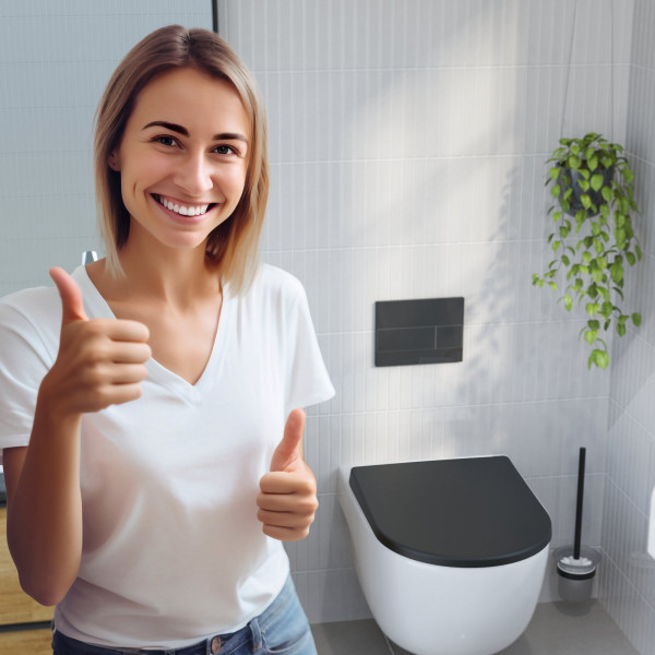 WC-Sitz BLACK TÜV geprüft in D-Form
