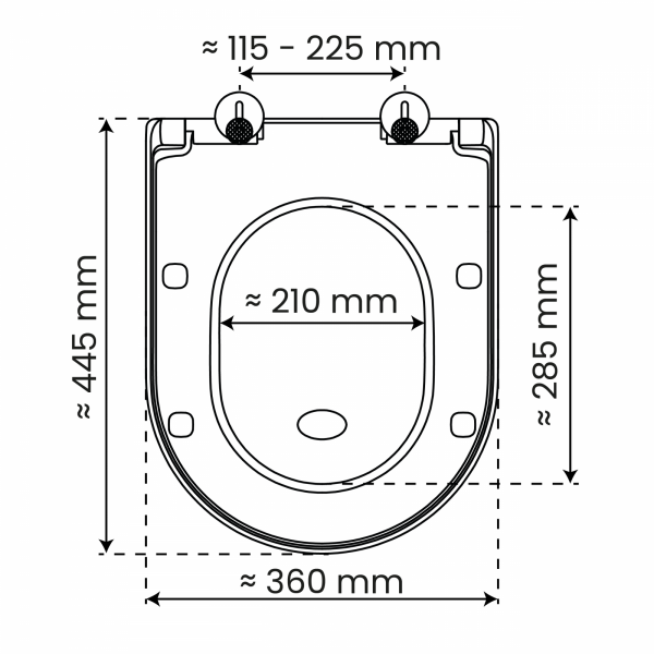 WC-Sitz BLACK TÜV geprüft in D-Form