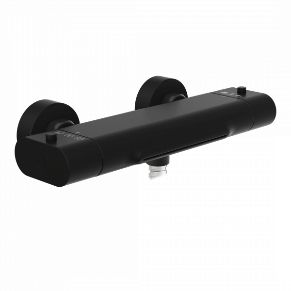 Badewannenarmatur CARNEO, Sicherheitssperre bei 38°C, Schwarz matt