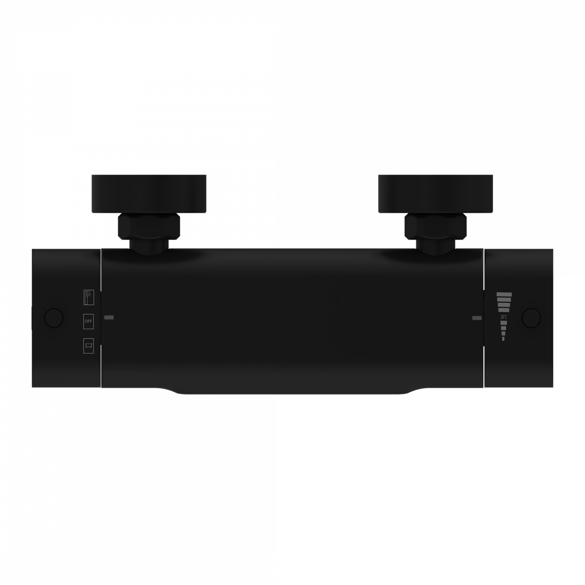 Badewannenarmatur CARNEO, Sicherheitssperre bei 38°C, Schwarz matt