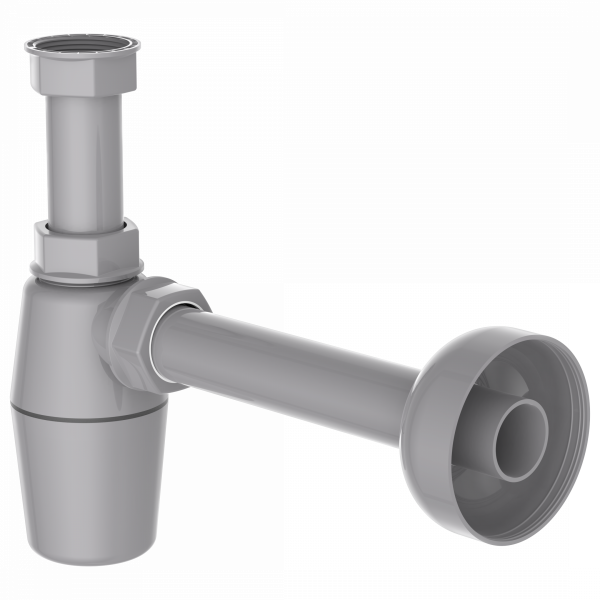 Flaschensiphon, 1 1/4"x32 mm aus Kunststoff, Grau"