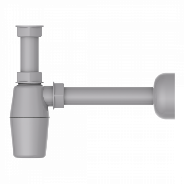 Flaschensiphon, 1 1/4"x32 mm aus Kunststoff, Grau"