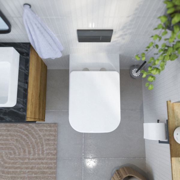 WC-Sitz Helma, in Wei&szlig; mit Absenkautomatik und Schnellverschluss, E-Form