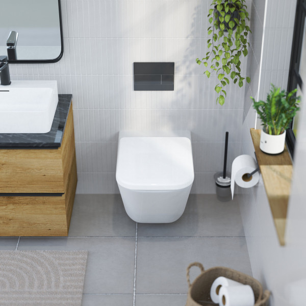 WC-Sitz Helma, in Wei&szlig; mit Absenkautomatik und Schnellverschluss, E-Form