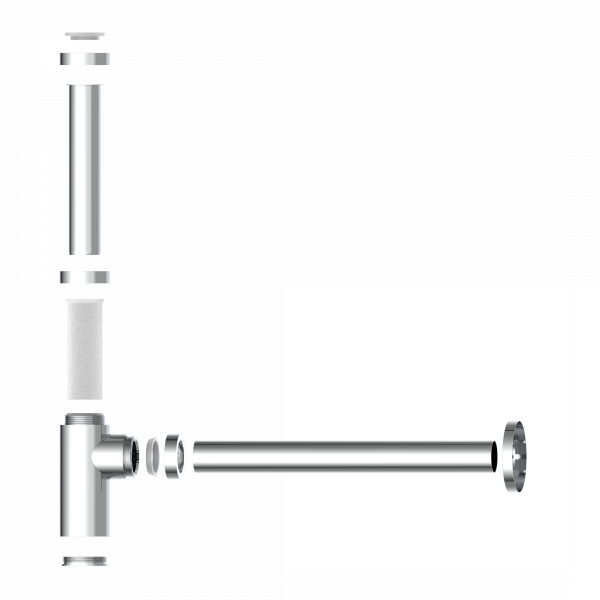 Design-Flaschensiphon, Chrom, 1 1/4" x 32 mm"