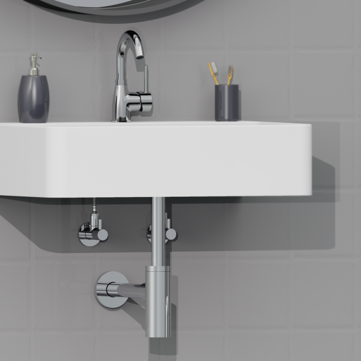 Design-Flaschensiphon, Chrom, 1 1/4" x 32 mm"