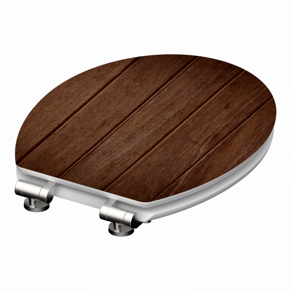 MDF WC Sitz mit Nussbaum-Holzmotiv, mit FSC-Zertifizierung