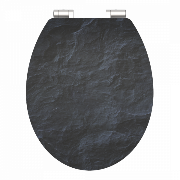 MDF High Gloss WC-Sitz BLACK STONE, mit Absenkautomatik