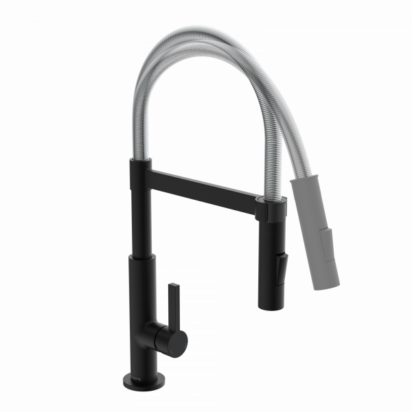 MIAMI Spiralfeder Sp&uuml;ltischarmatur, Chrom/Schwarz matt