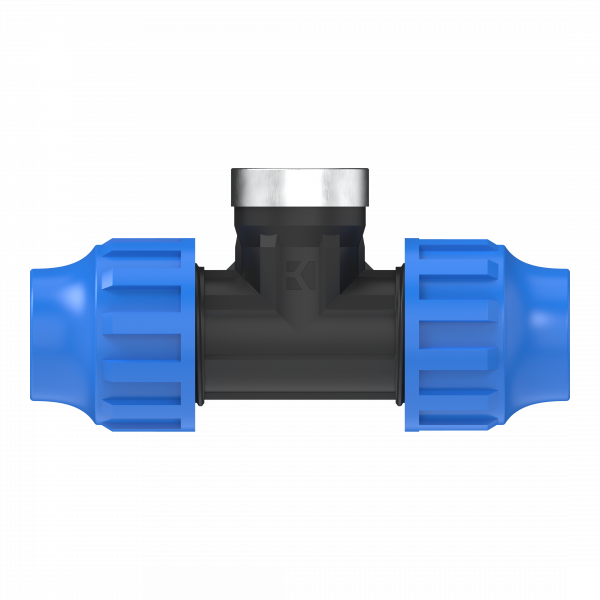 T-St&uuml;ck, 25 mm auf 3/4", Klemmfitting f&uuml;r HDPE"