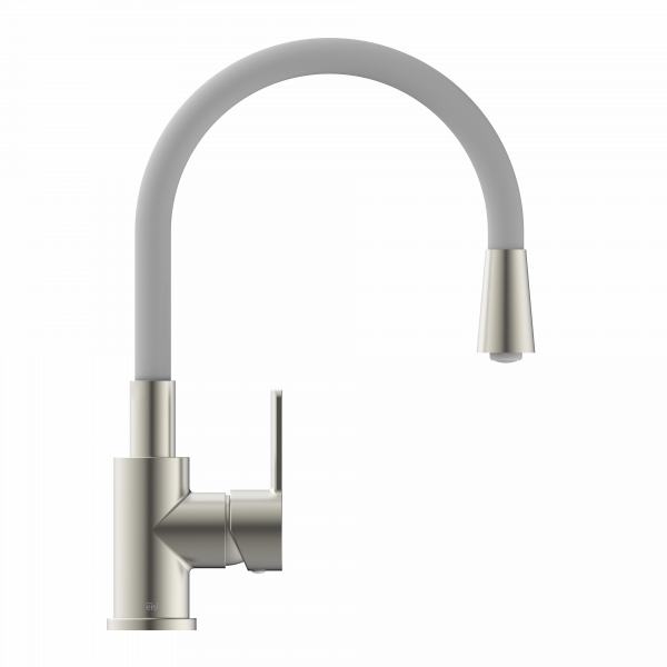 Sp&uuml;ltischarmatur FLEXO, Edelstahloptik/Hellgrau