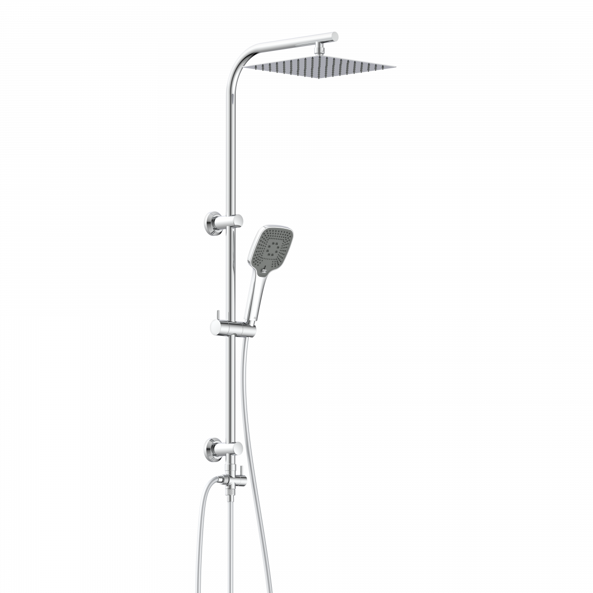 &Uuml;berkopf-Brauseset EASY DELUXE, Regendusche, gro&szlig;er Duschkopf, Chrom