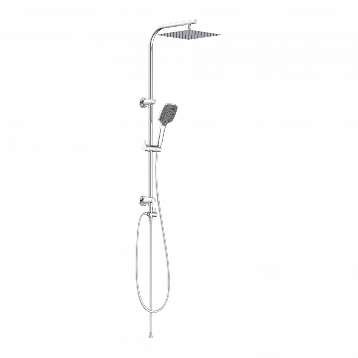 Überkopf-Brauseset EASY DELUXE, Regendusche, großer Duschkopf, Chrom