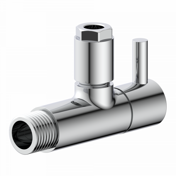 Universal Eckventil mit Schnellverschluss in Chrom