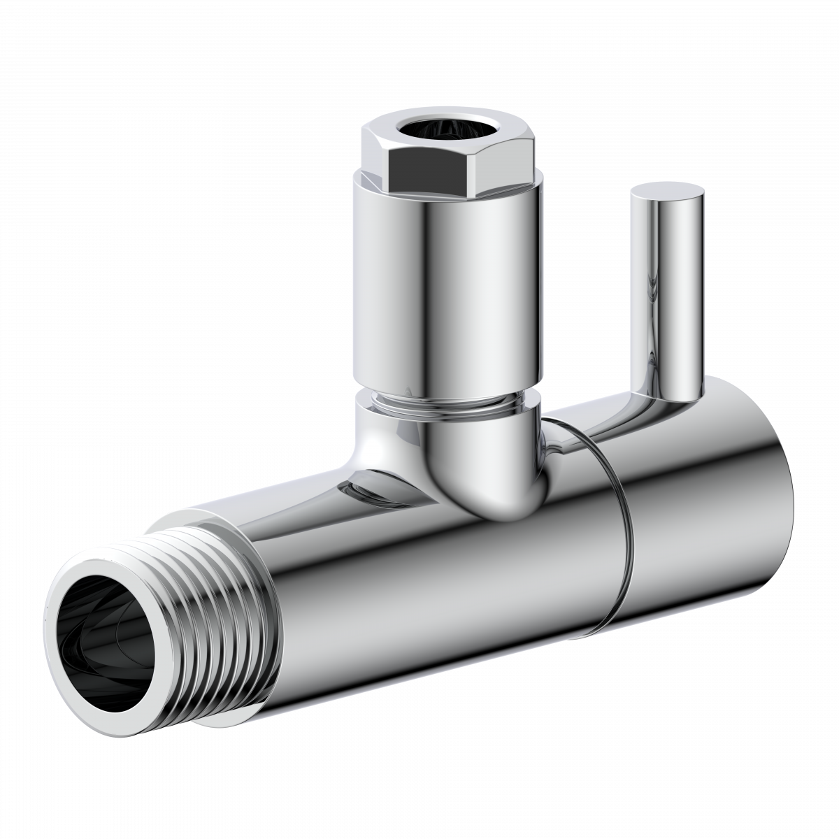 Universal Eckventil mit Schnellverschluss in Chrom
