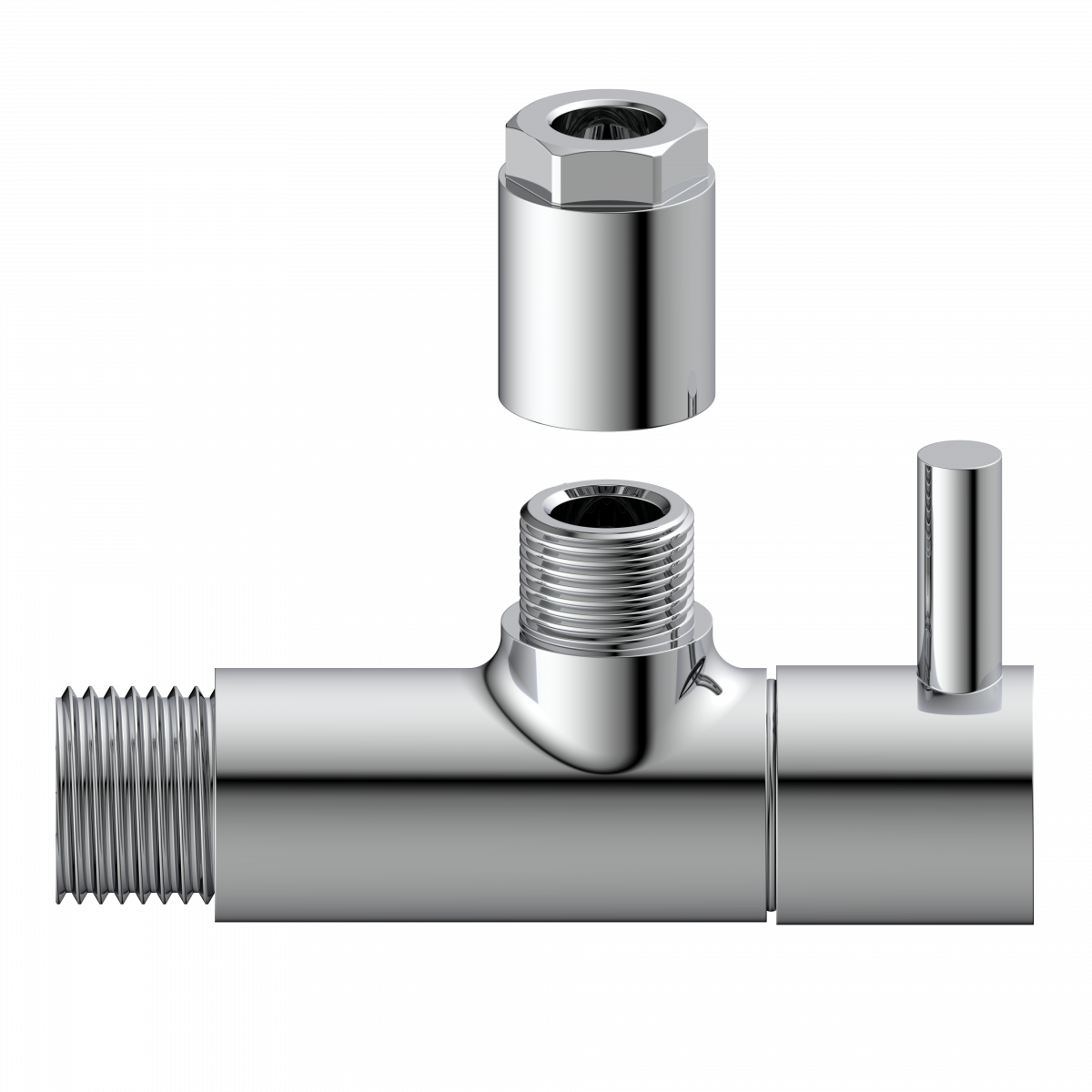 Universal Eckventil mit Schnellverschluss in Chrom