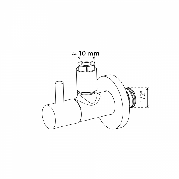 Universal Eckventil mit Schnellverschluss in Chrom