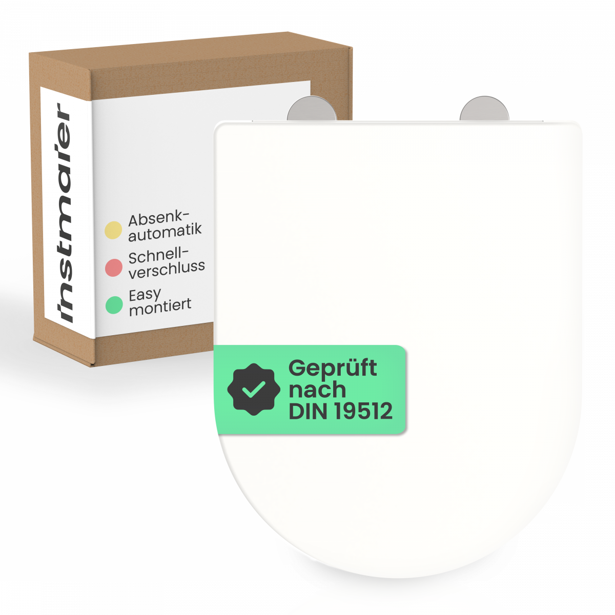 WC-Sitz Helma, in Wei&szlig; mit Absenkautomatik und Schnellverschluss, D-Form