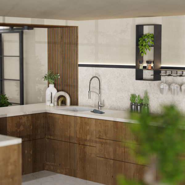 WK 3 in Edelstahloptik, K&uuml;chenarmatur mit innovativem Spiralfeder-Design