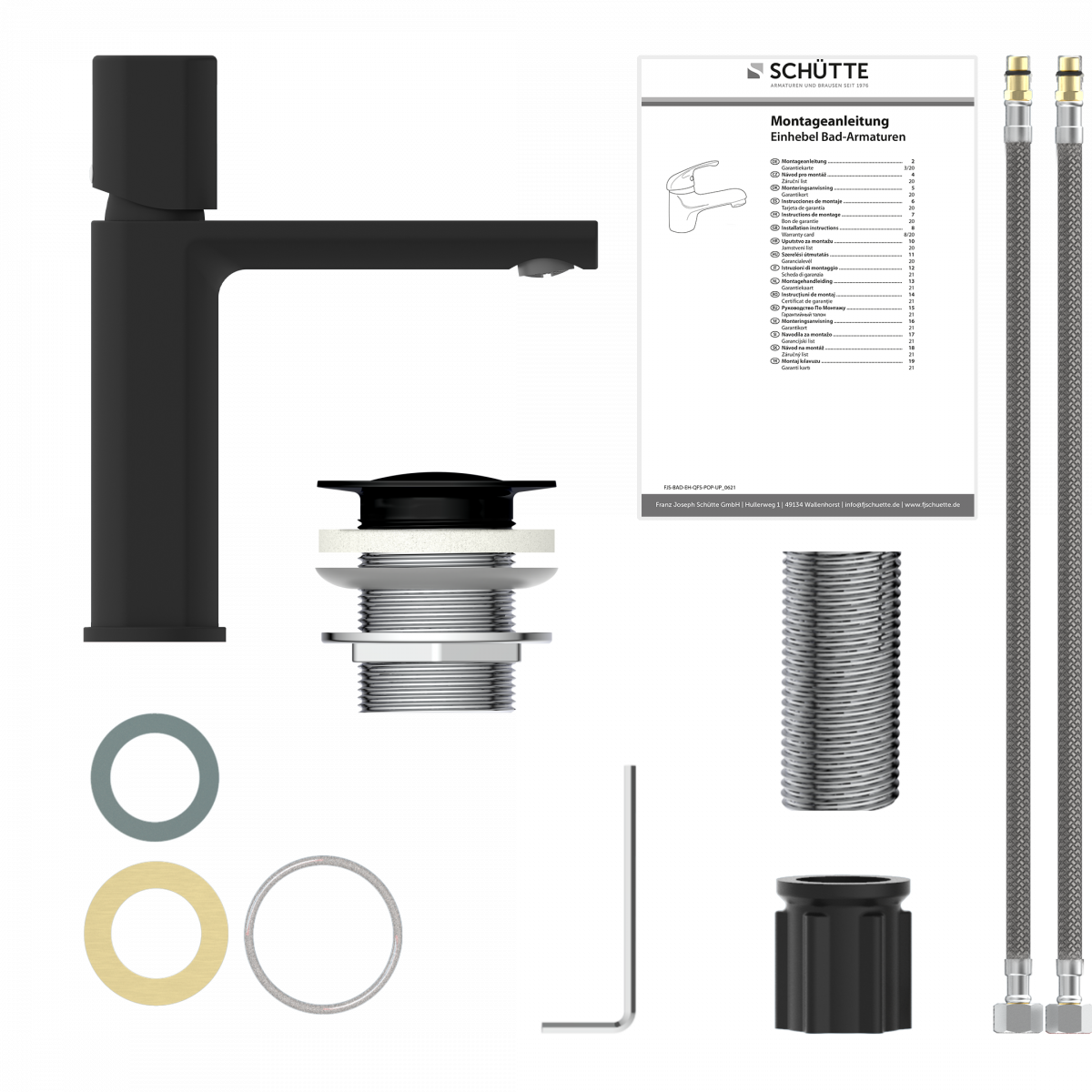 NEW YORK Waschtischarmatur, Schwarz matt