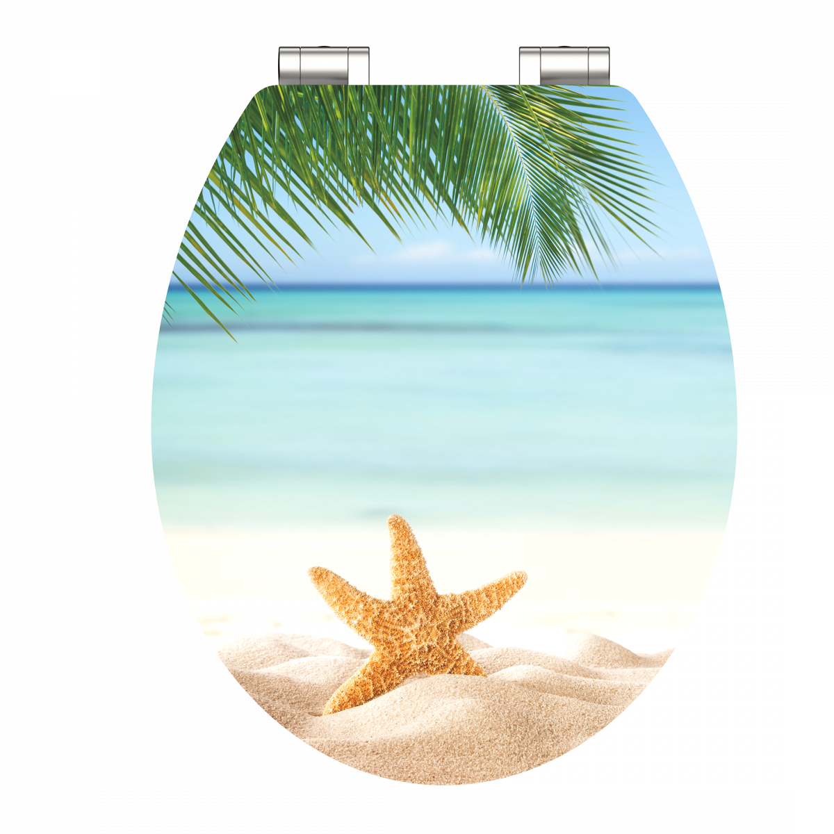 MDF WC Sitz mit Beach-Motiv, mit FSC-Zertifizierung