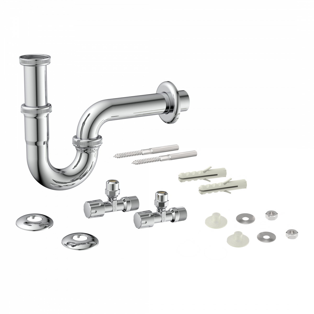 R&ouml;hrensiphon, Komplett-Set, Chrom