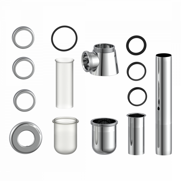 Flaschensiphon, Chrom, 1 1/4" x 32 mm, Siphons, wasseranschluss"