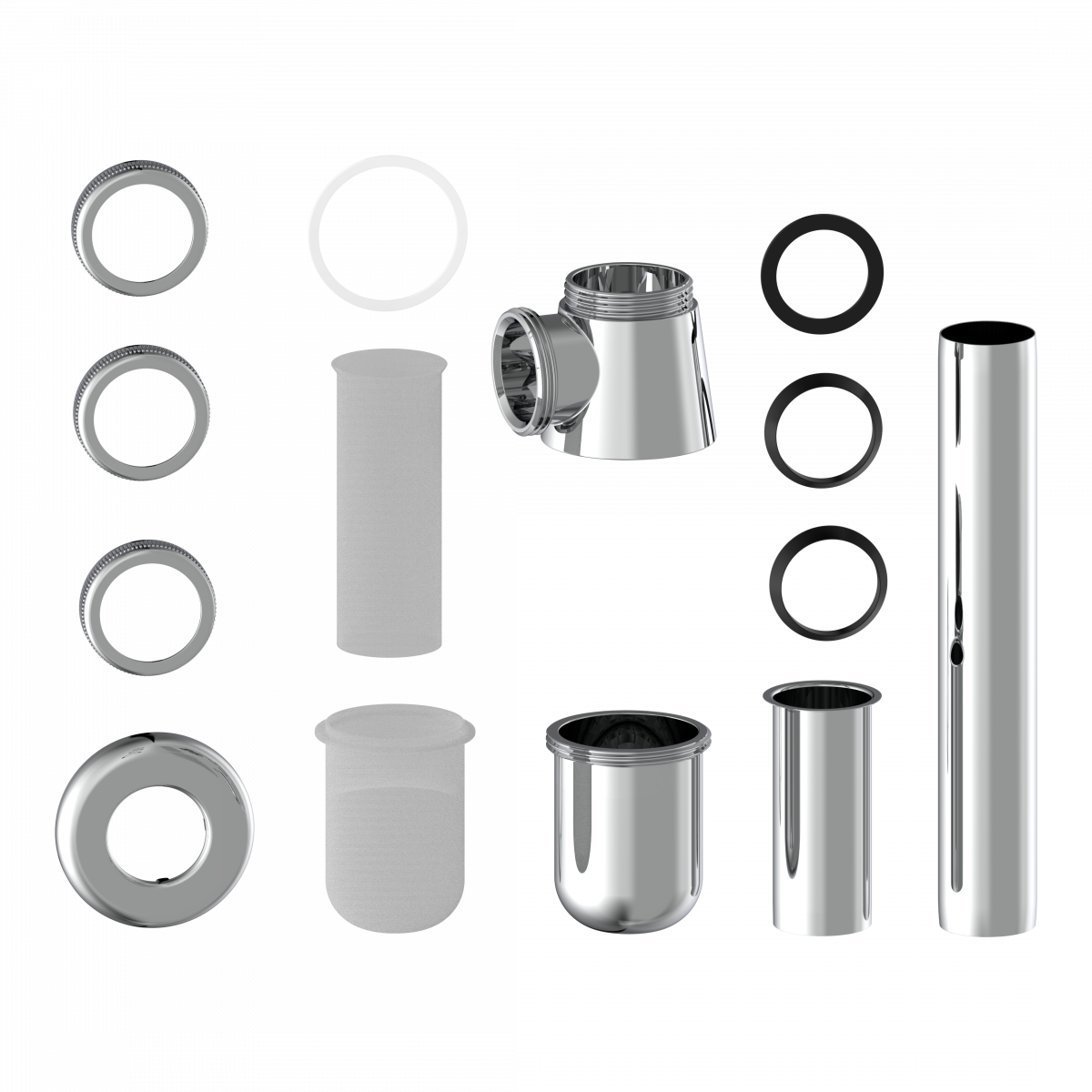 Flaschensiphon, Chrom, 1 1/4" x 32 mm, Siphons, wasseranschluss"
