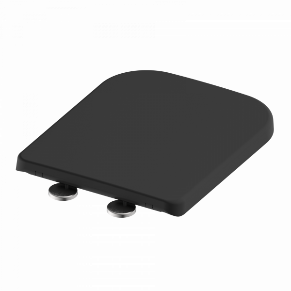 WC-Sitz Helma, in Schwarz mit Absenkautomatik und Schnellverschluss, E-Form