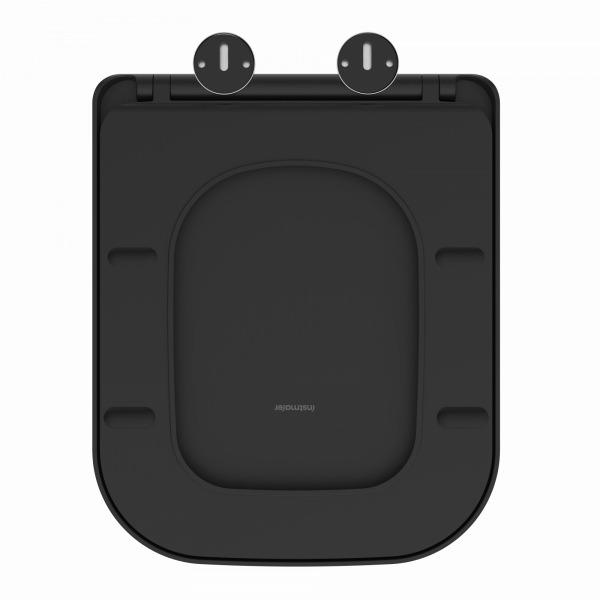 WC-Sitz Helma, in Schwarz mit Absenkautomatik und Schnellverschluss, E-Form