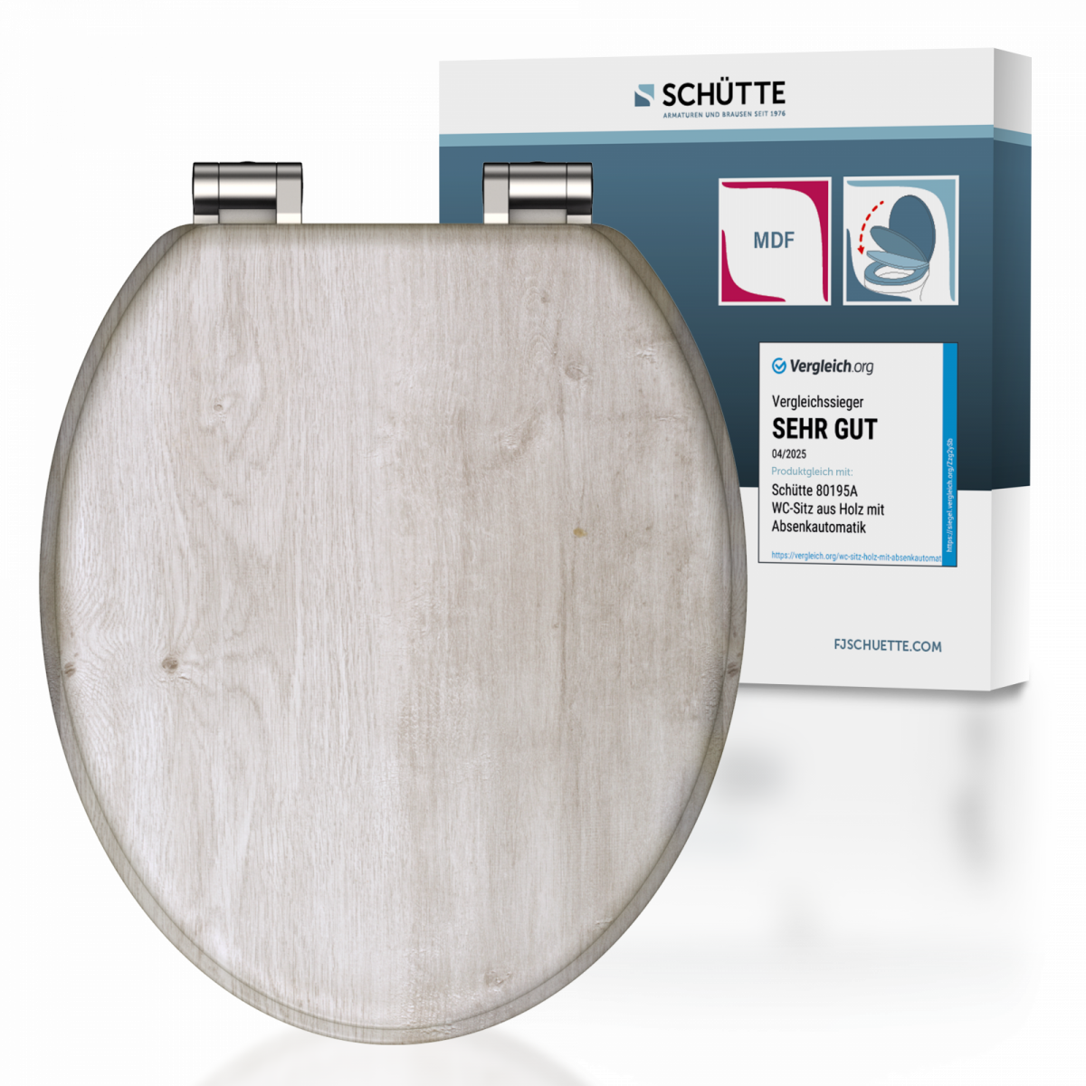 MDF WC-Sitz LIGHT WOOD, mit Absenkautomatik