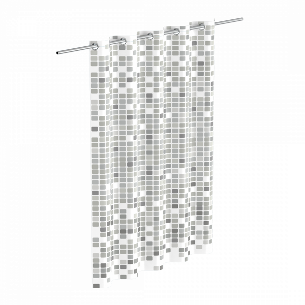 Duschvorhang, Mosaik grau