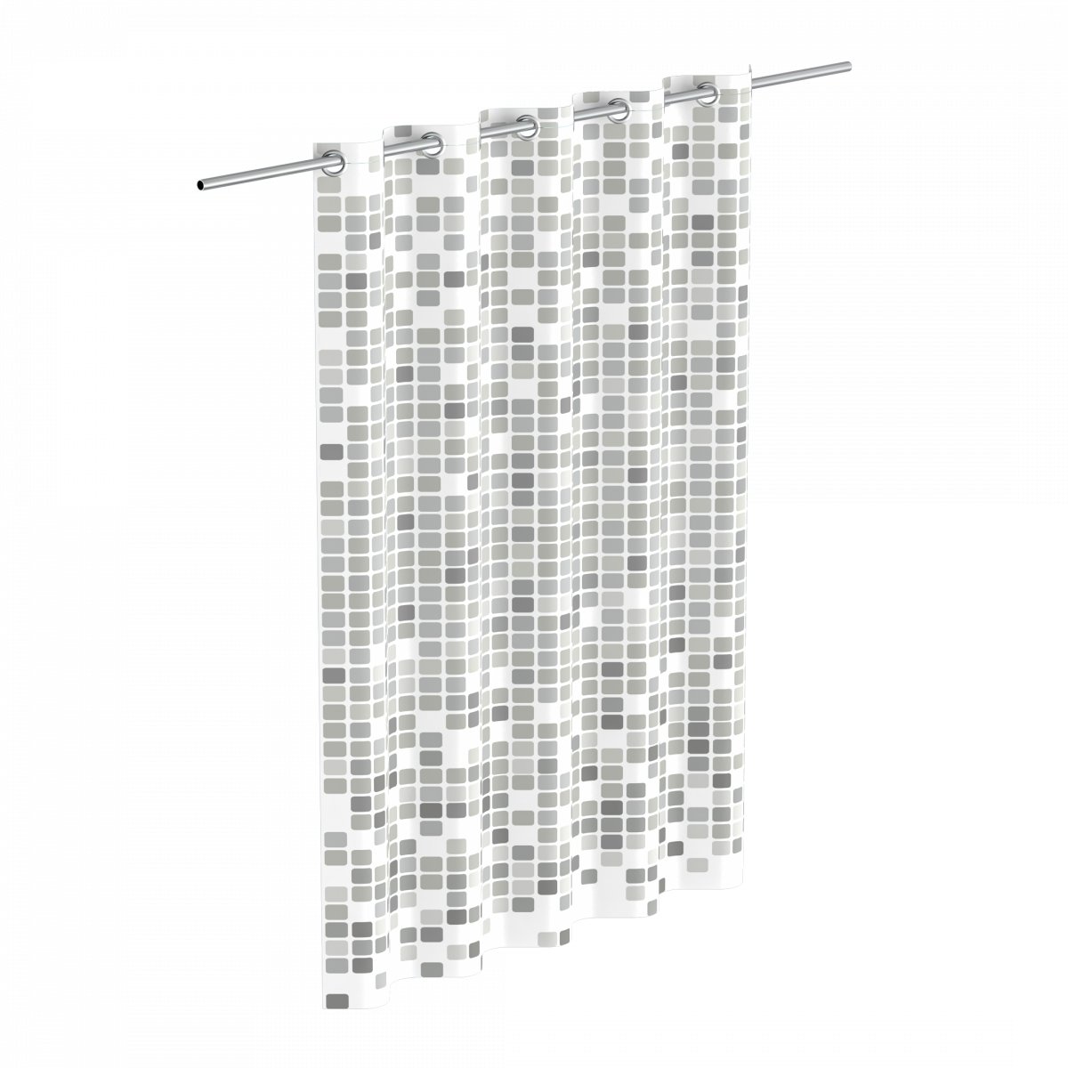 Duschvorhang, Mosaik grau