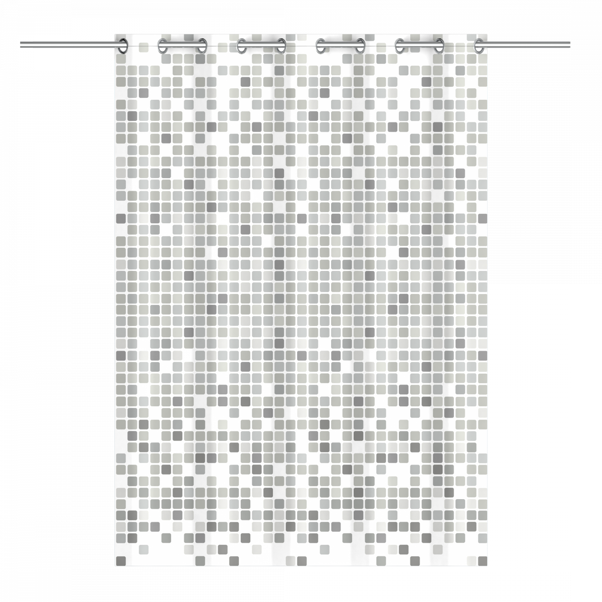 Duschvorhang, Mosaik grau