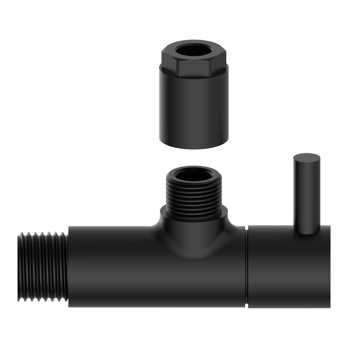 Universal Eckventil mit Schnellverschluss Schwarz