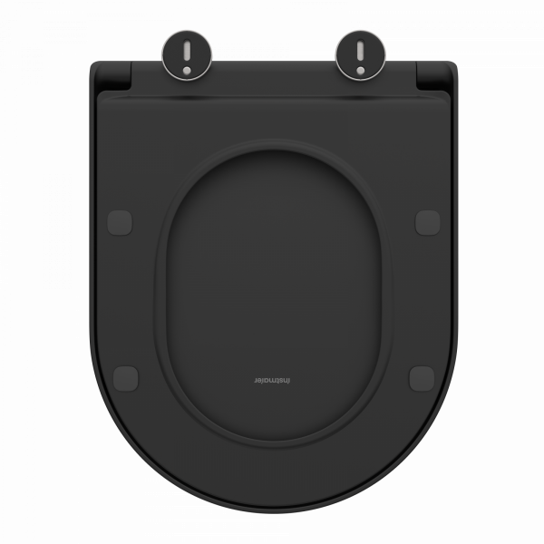 WC-Sitz Helma, in Schwarz mit Absenkautomatik und Schnellverschluss, D-Form