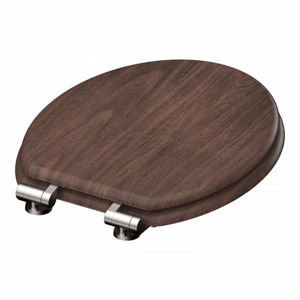 MDF WC-Sitz DARK WOOD, mit Absenkautomatik