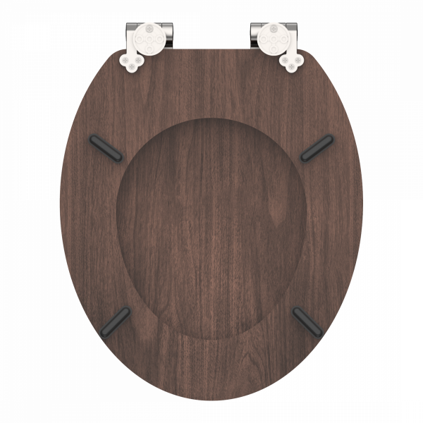MDF WC-Sitz DARK WOOD, mit Absenkautomatik