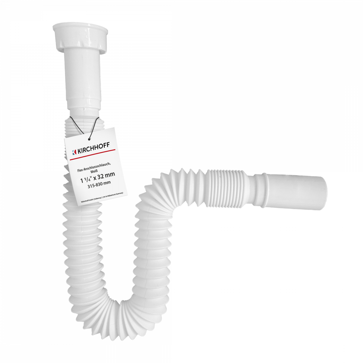 KS Flex-Röhrensiphon, Weiß, 1 1/4" x 32 mm, Siphons, wasseranschluss"