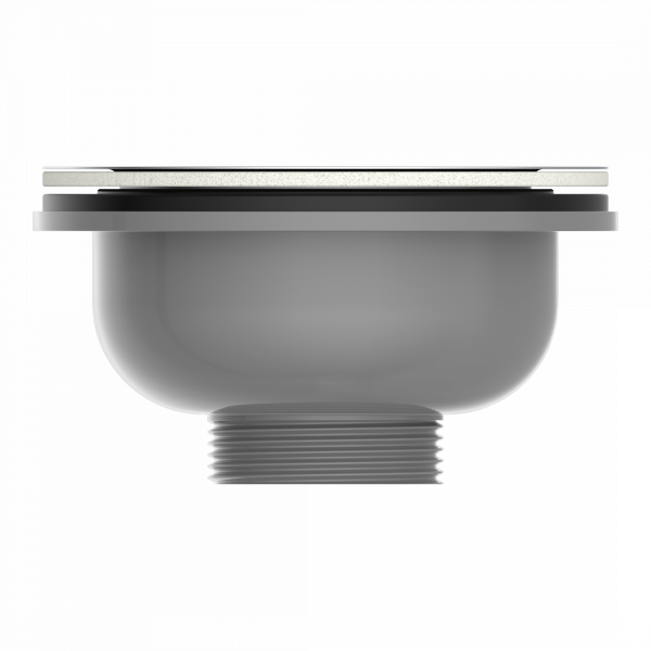 Korbventil ohne &Uuml;berlauf, &Oslash;114 mm aus Kunststoff und Edelstahl , Grau