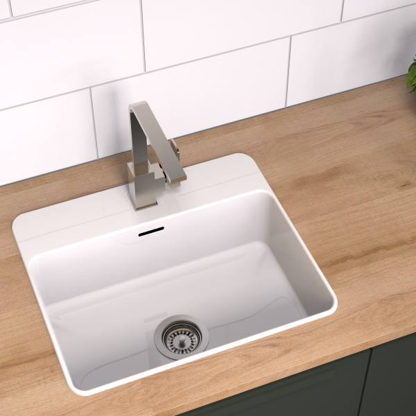 Korbventil ohne &Uuml;berlauf, &Oslash;114 mm aus Kunststoff und Edelstahl , Grau