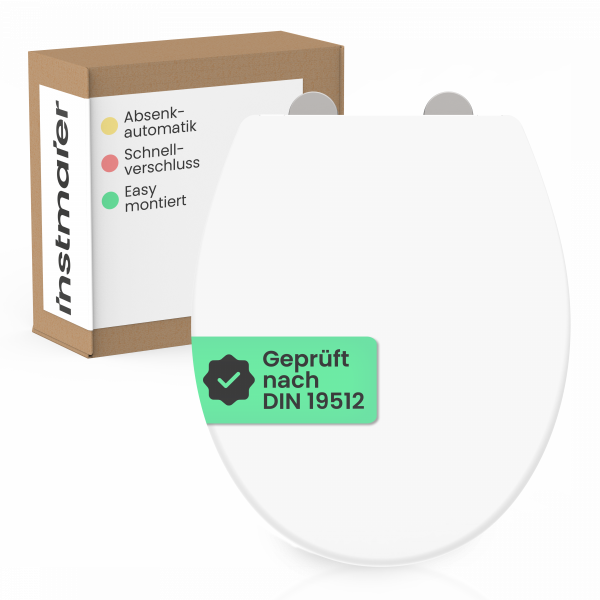 WC-Sitz Helma, in Wei&szlig; mit Absenkautomatik und Schnellverschluss, O-Form