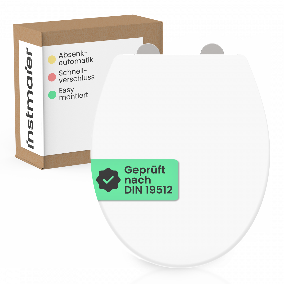 WC-Sitz Helma, in Wei&szlig; mit Absenkautomatik und Schnellverschluss, O-Form