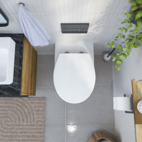 WC-Sitz Helma, in Wei&szlig; mit Absenkautomatik und Schnellverschluss, O-Form