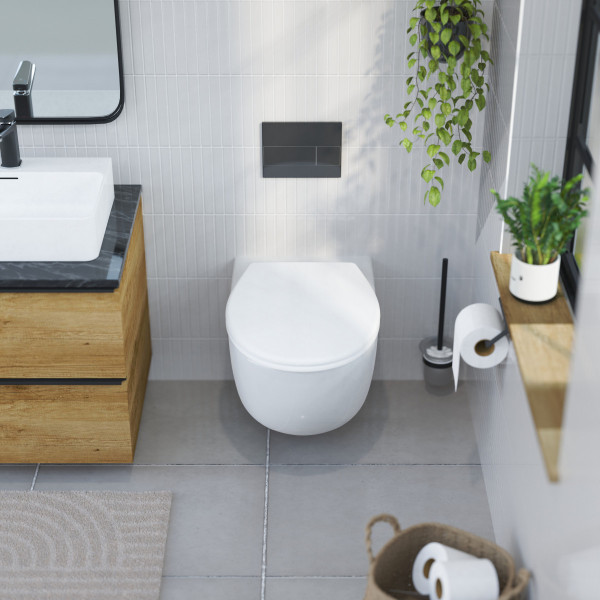 WC-Sitz Helma, in Wei&szlig; mit Absenkautomatik und Schnellverschluss, O-Form