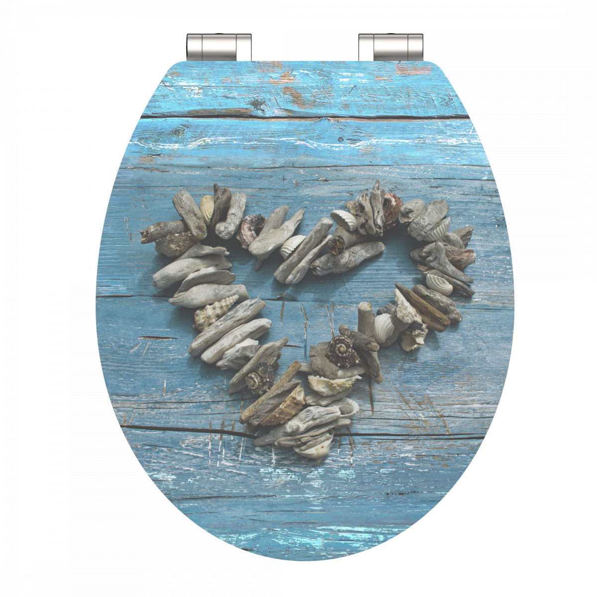 MDF High Gloss WC-Sitz mit Herz Motiv, SHELL HEART, mit Absenkautomatik